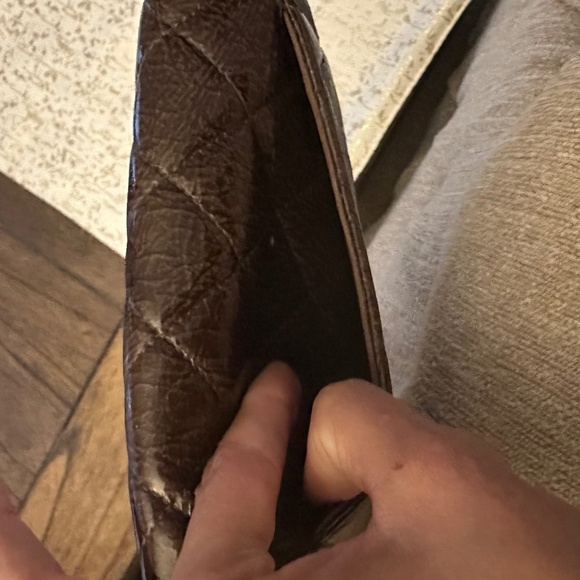 Chanel Brown Quilted Patent Wallet - Picture 6 of 12